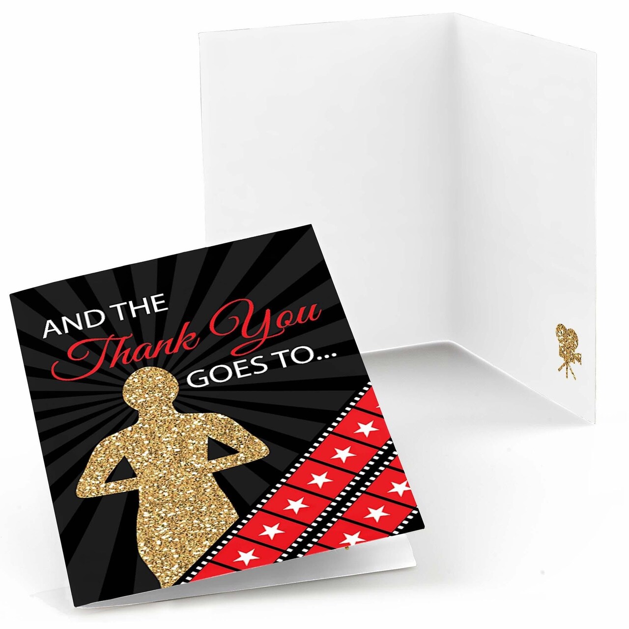 Big Dot of Happiness Red Carpet - Movie Night Party Thank You Cards (8 count)